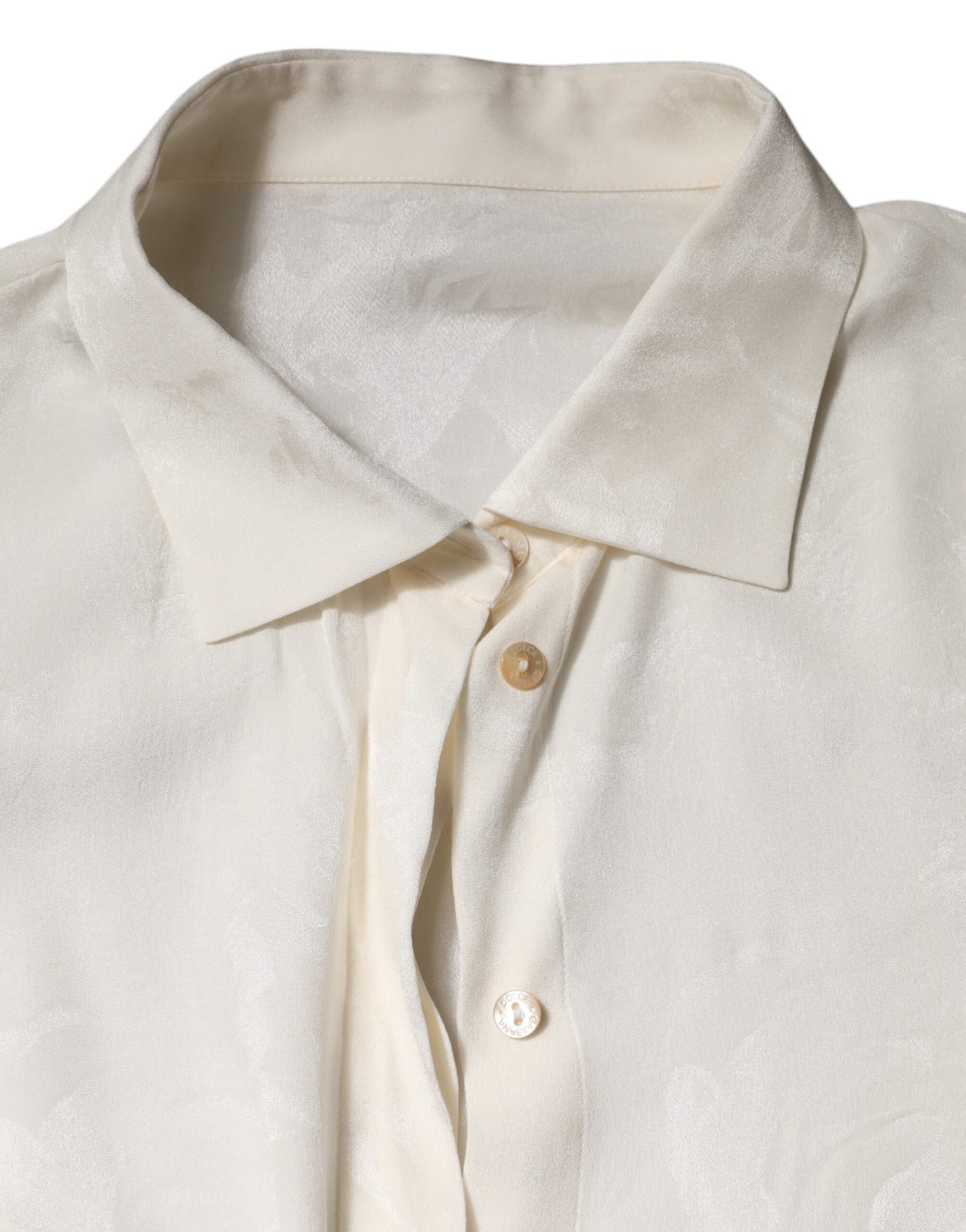 Dolce & Gabbana White Button Down Long Sleeves Blouse Top