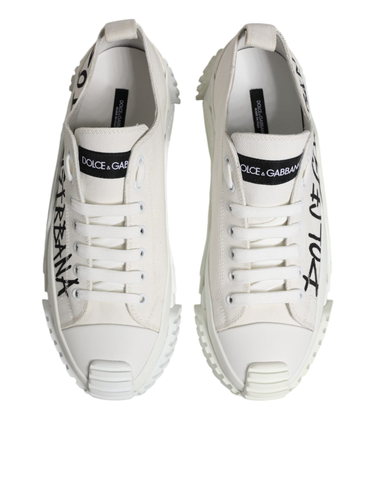 Dolce & Gabbana White Cotton NS1 Low Top Sneakers Shoes