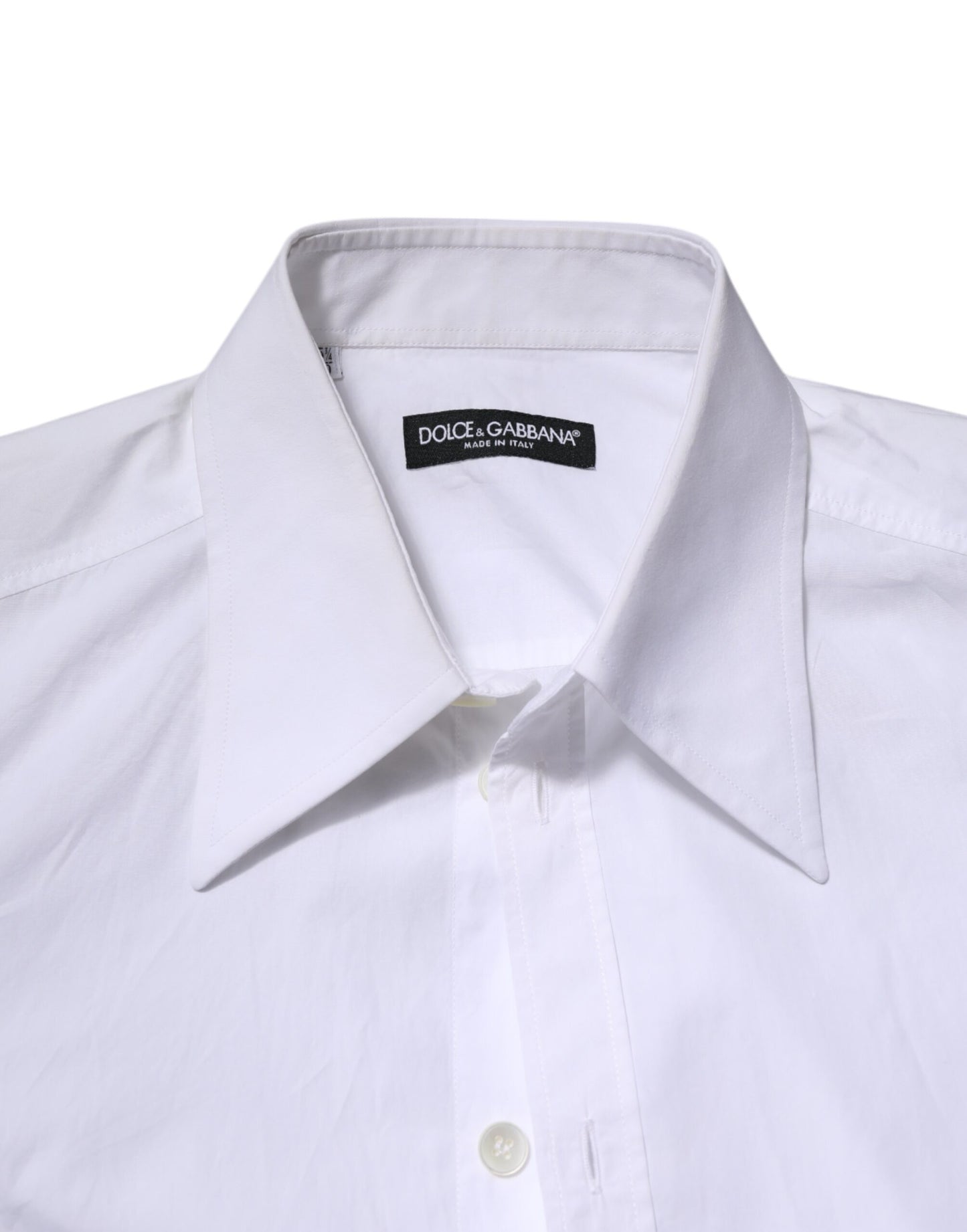 Dolce & Gabbana White Cotton Long Sleeves Dress Shirt