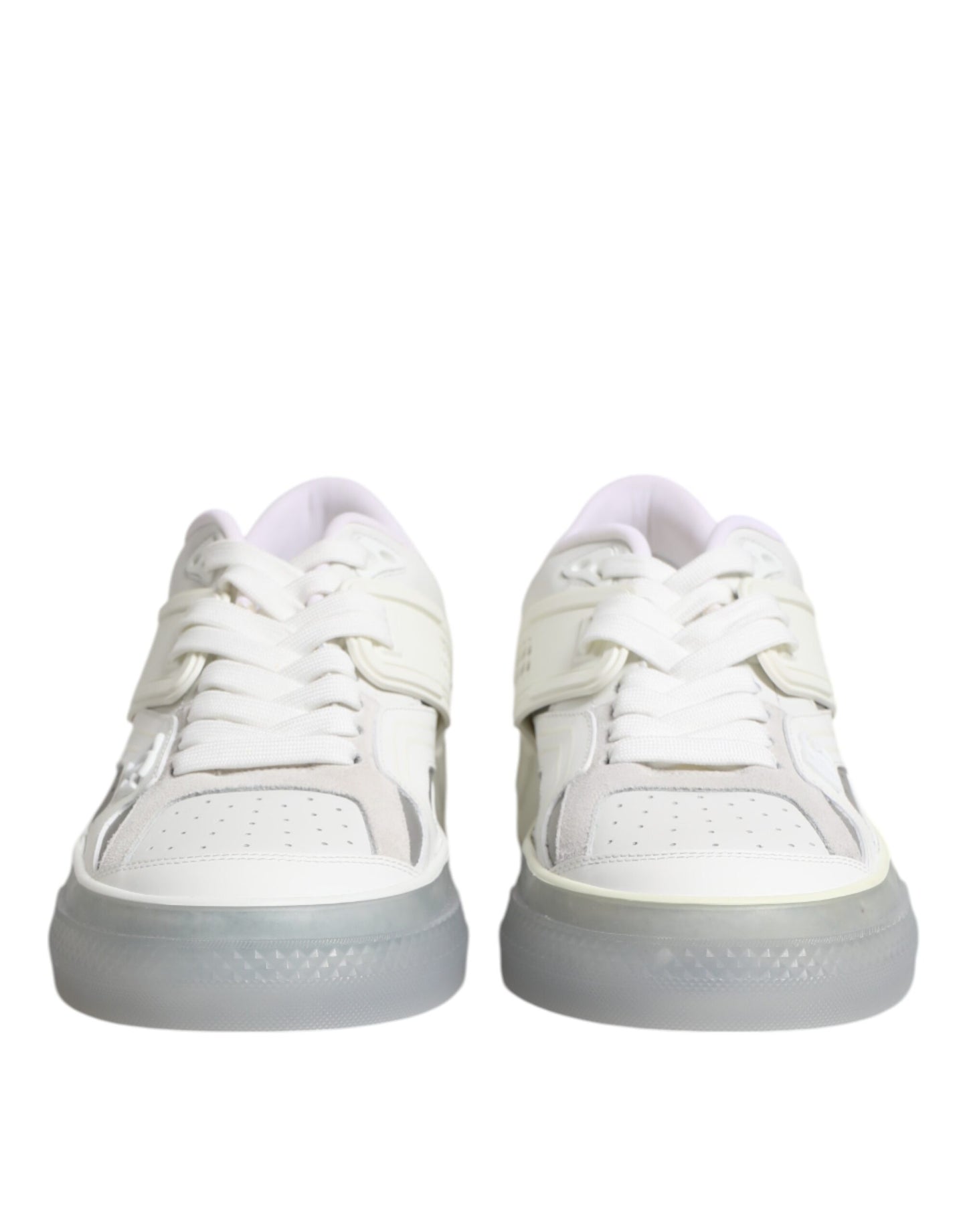 Dolce & Gabbana White Low Top DG Embossed Men Sneakers Shoes