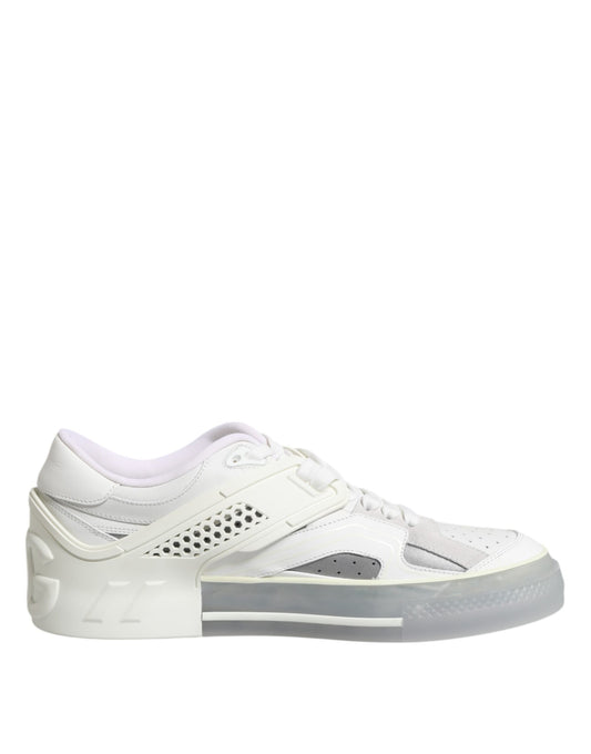 Dolce & Gabbana White Low Top DG Embossed Men Sneakers Shoes