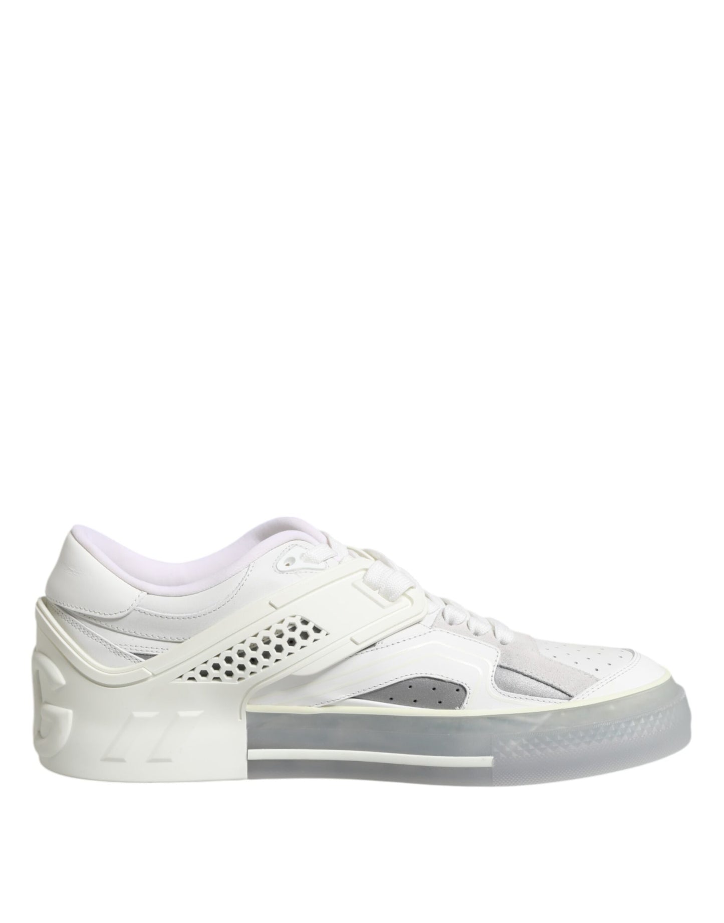 Dolce & Gabbana White Low Top DG Embossed Men Sneakers Shoes