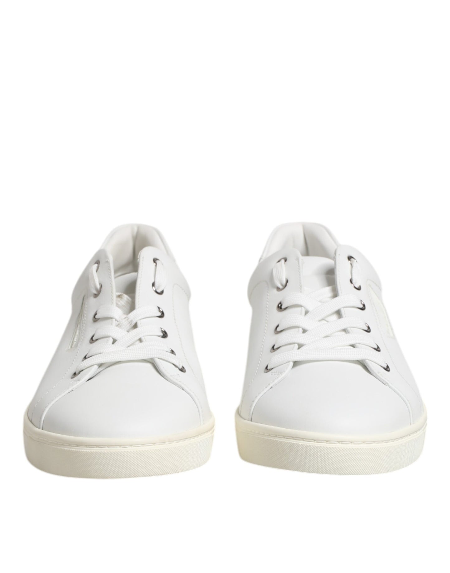 Dolce & Gabbana White Leather Low Top Men Sneakers Shoes