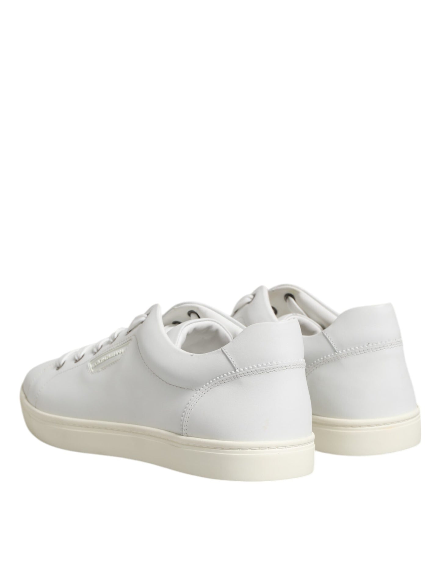 Dolce & Gabbana White Leather Low Top Men Sneakers Shoes