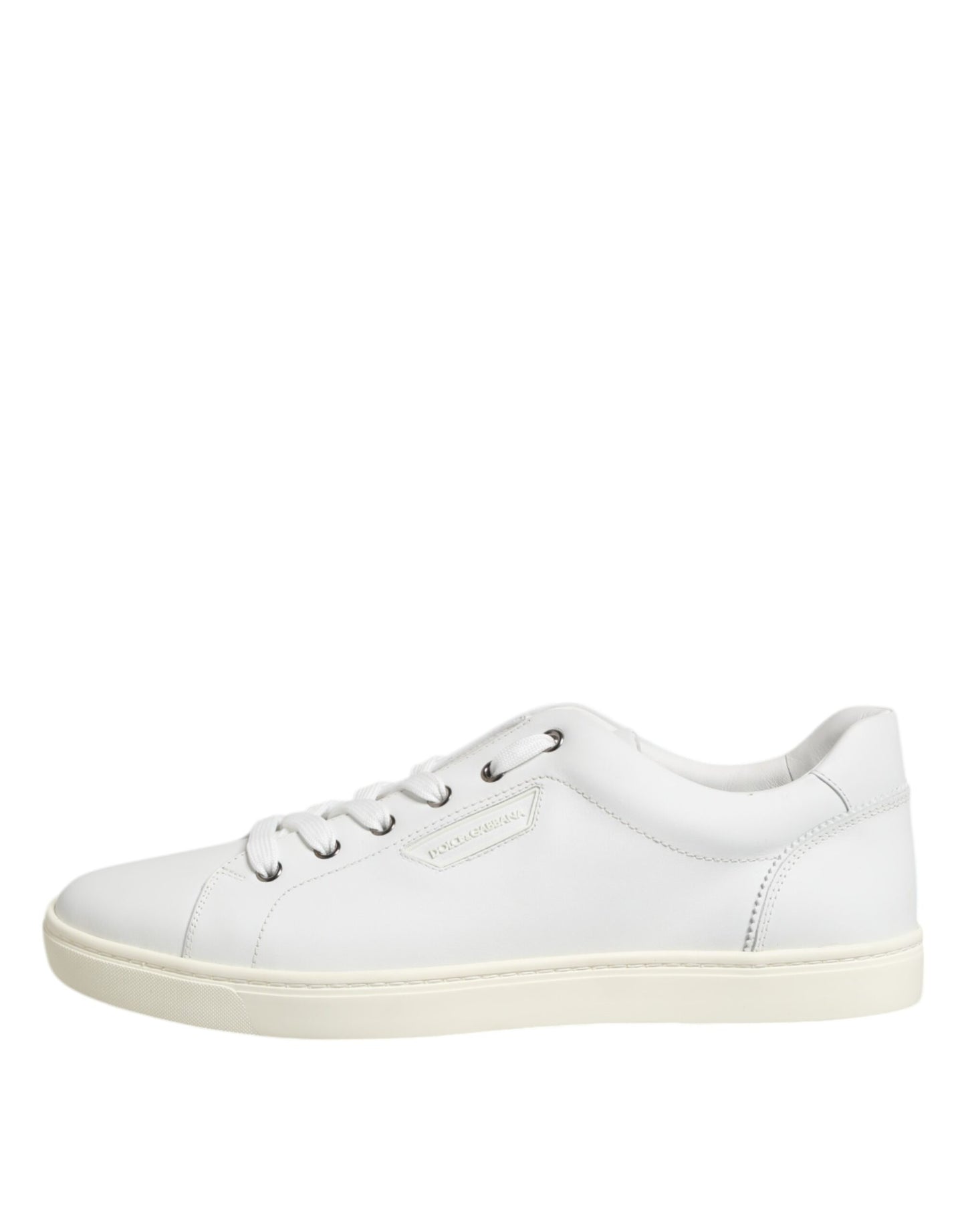 Dolce & Gabbana White Leather Low Top Men Sneakers Shoes