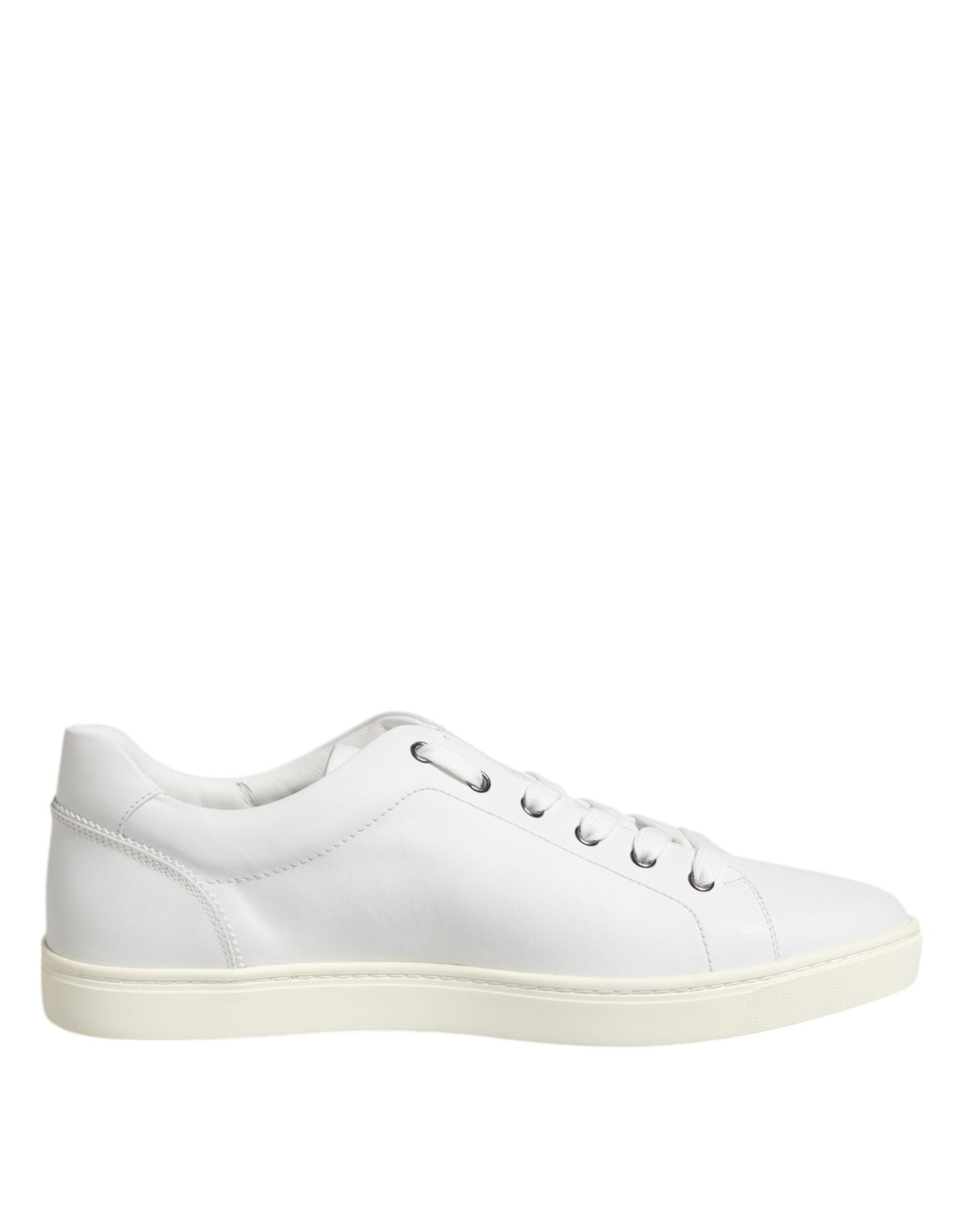 Dolce & Gabbana White Leather Low Top Men Sneakers Shoes