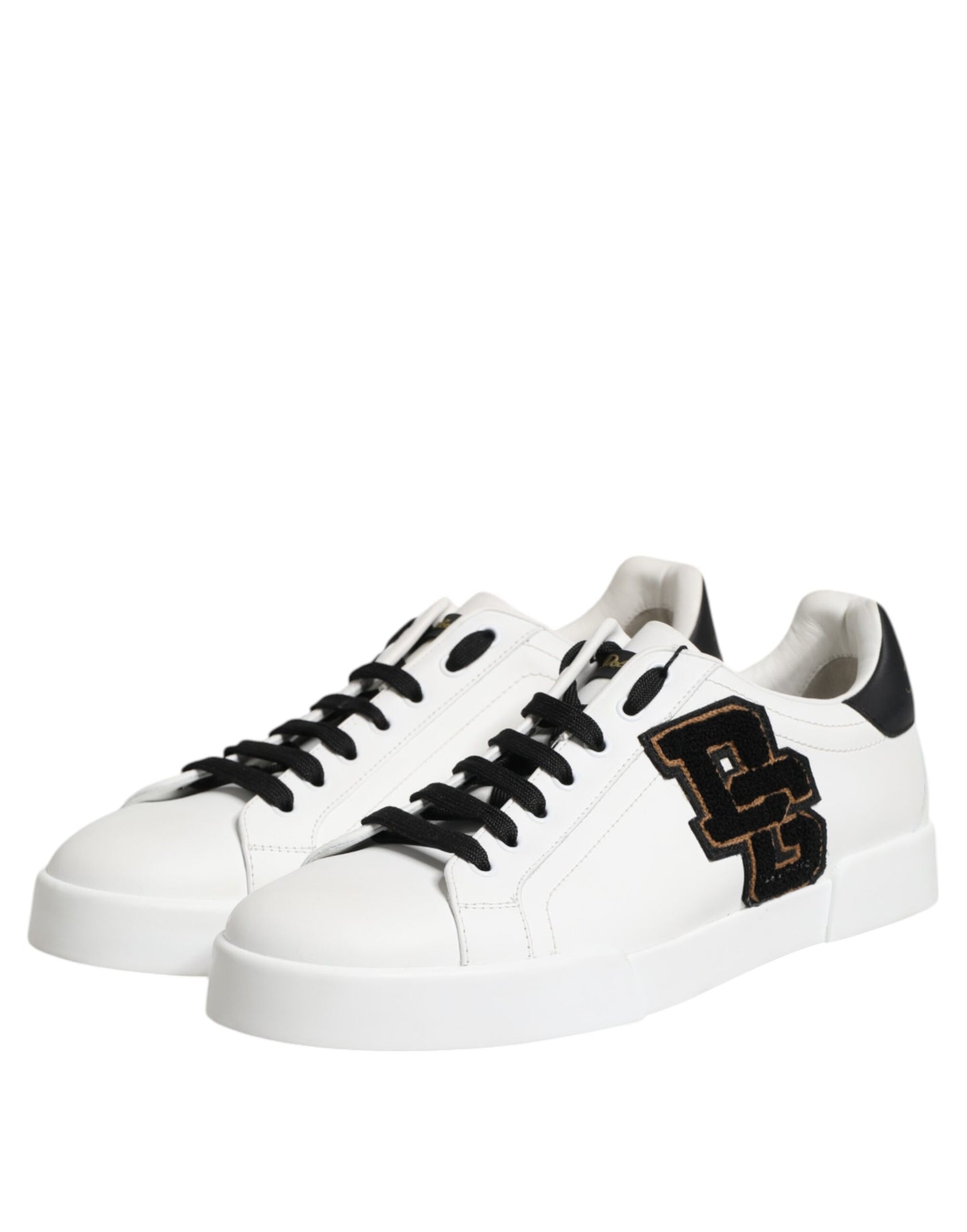 Dolce & Gabbana White Leather DG Logo Low Top Sneakers Shoes