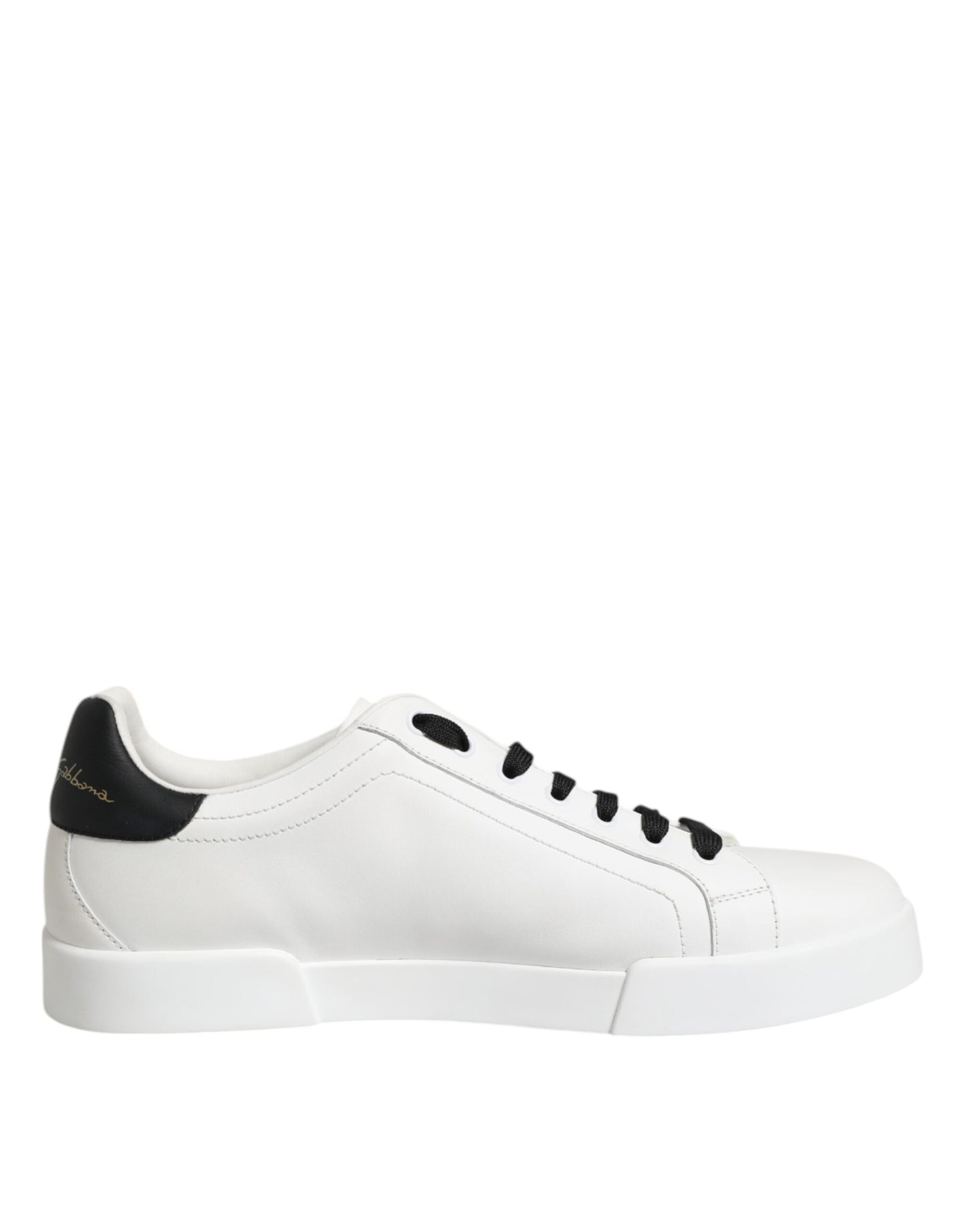 Dolce & Gabbana White Leather DG Logo Low Top Sneakers Shoes