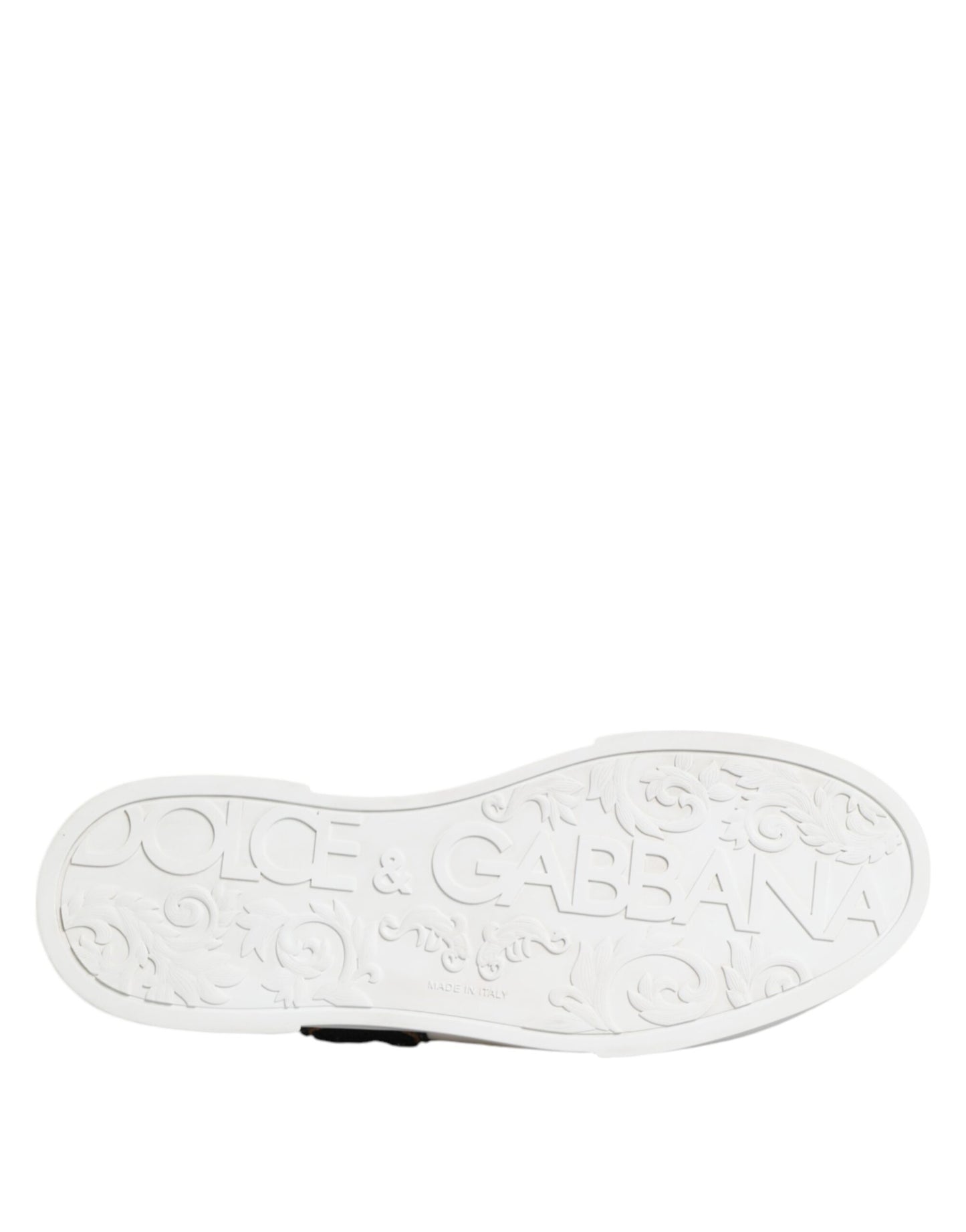 Dolce & Gabbana White Leather DG Logo Low Top Sneakers Shoes