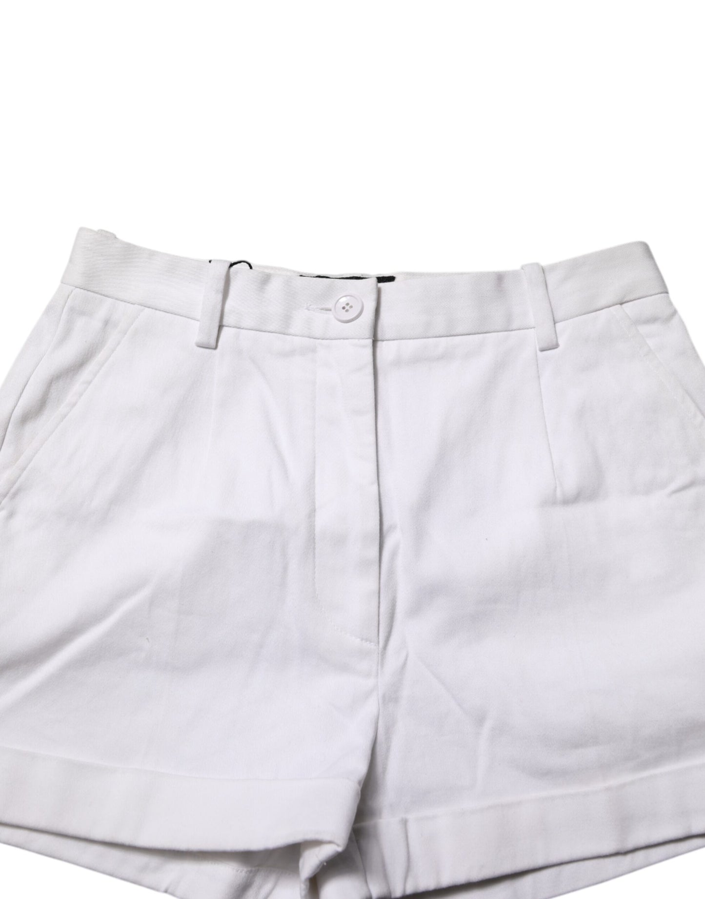 Dolce & Gabbana White Cotton Mid Waist Women Bermuda Shorts