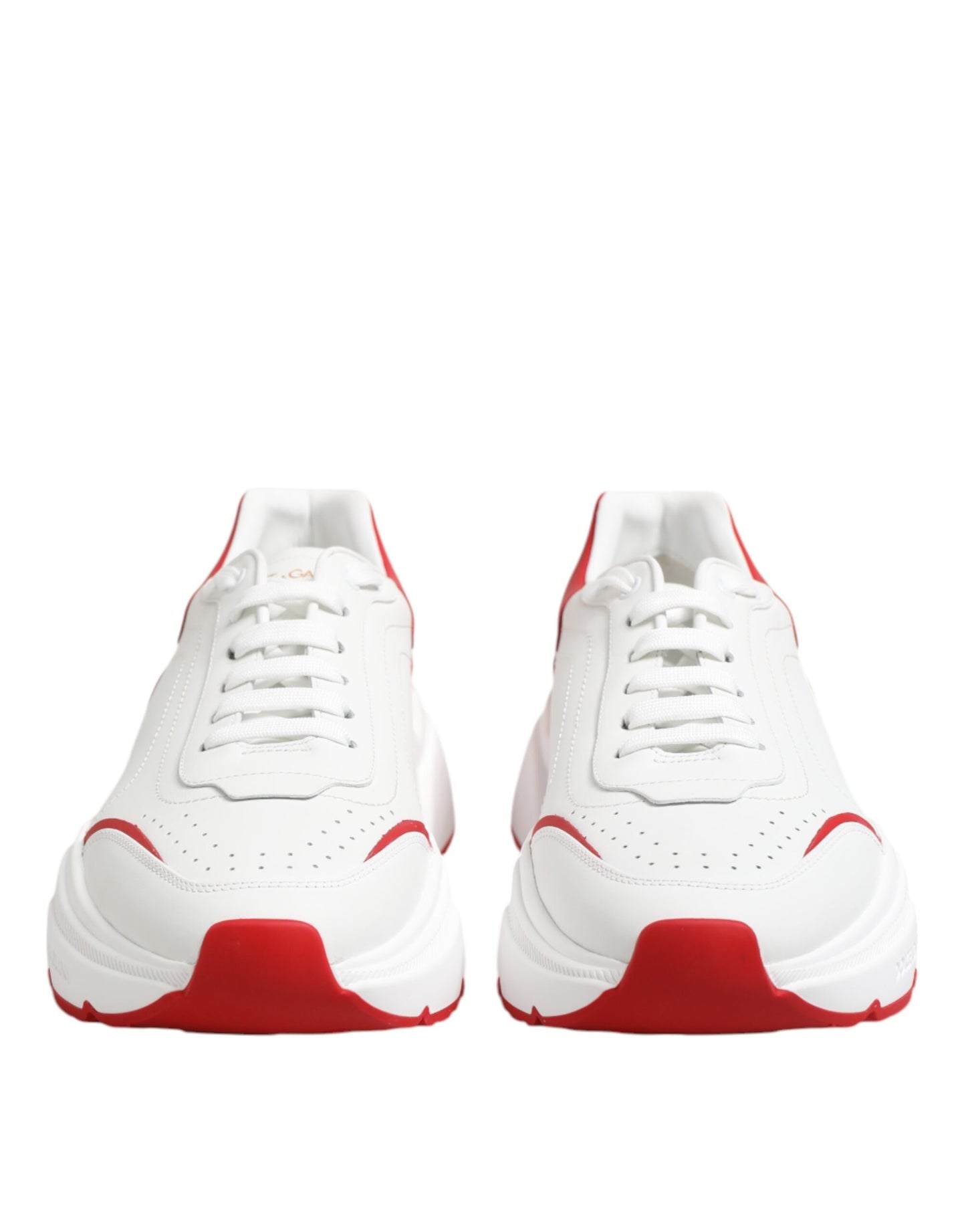 Dolce & Gabbana White Red DAYMASTER Leather Sneakers Shoes