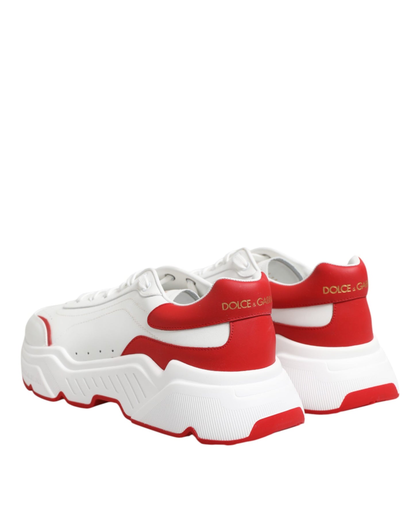 Dolce & Gabbana White Red DAYMASTER Leather Sneakers Shoes