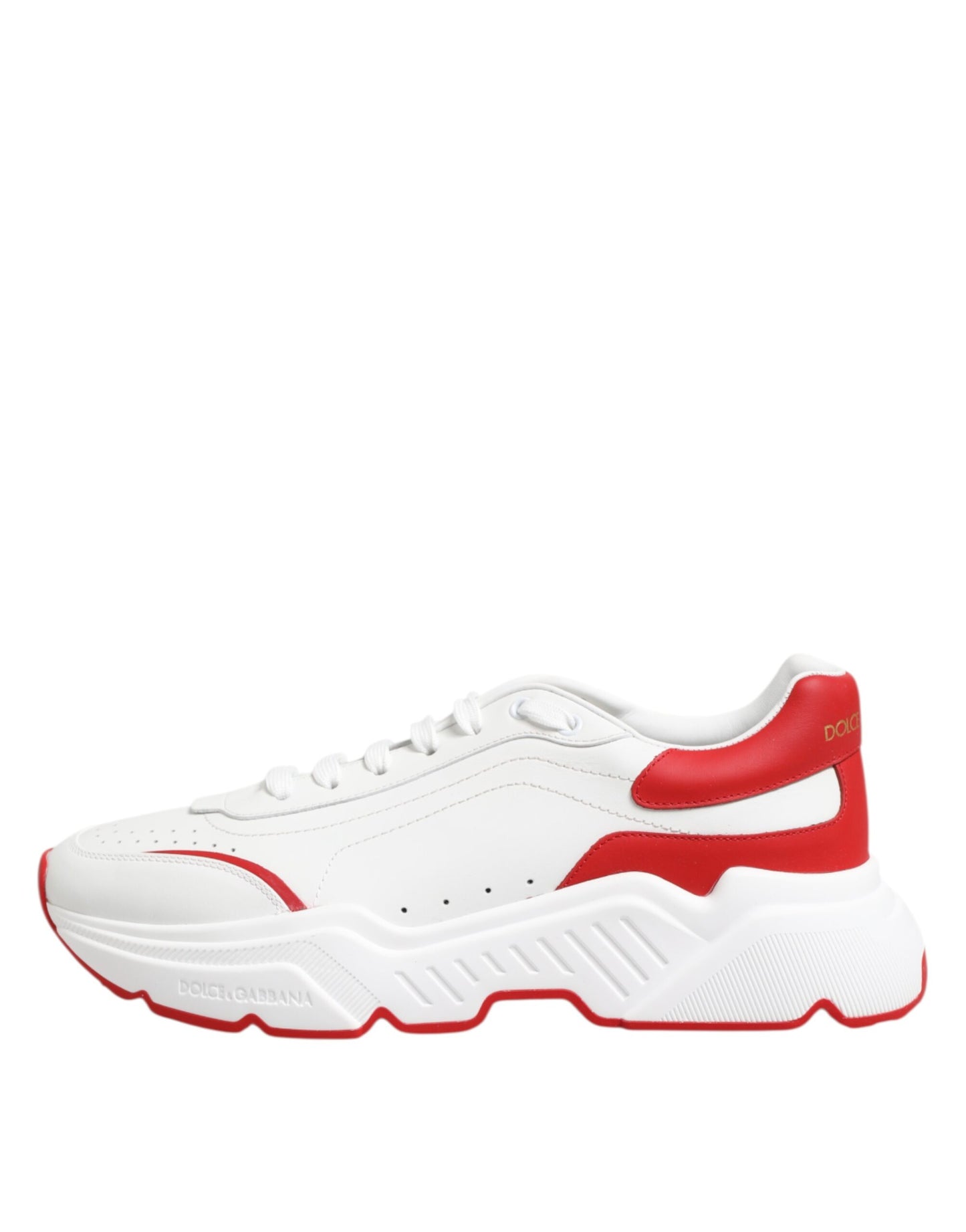 Dolce & Gabbana White Red DAYMASTER Leather Sneakers Shoes