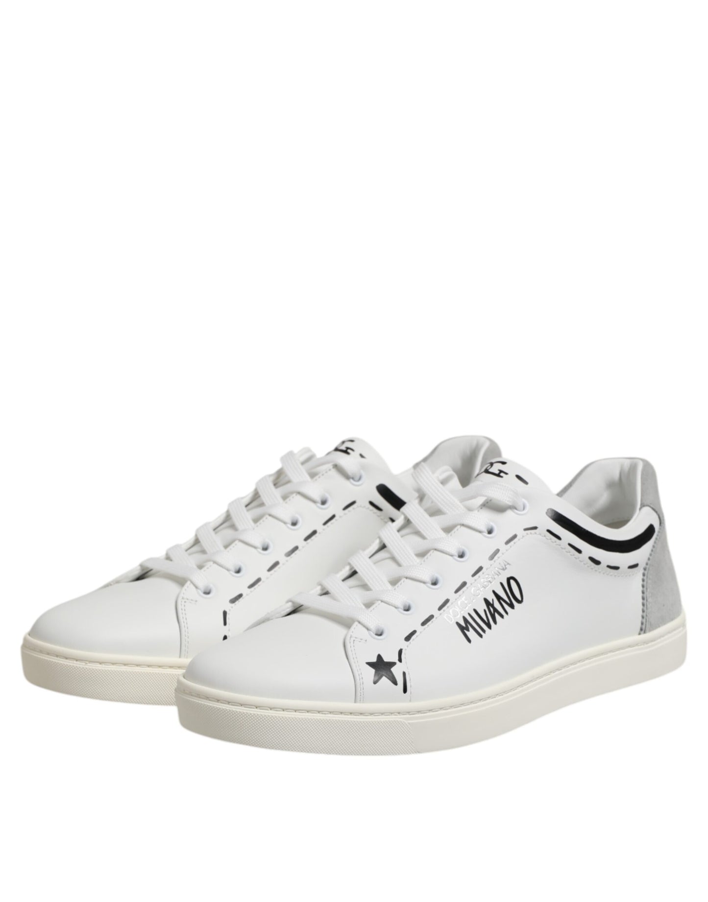 Dolce & Gabbana White Leather MILANO Low Top Sneakers Shoes