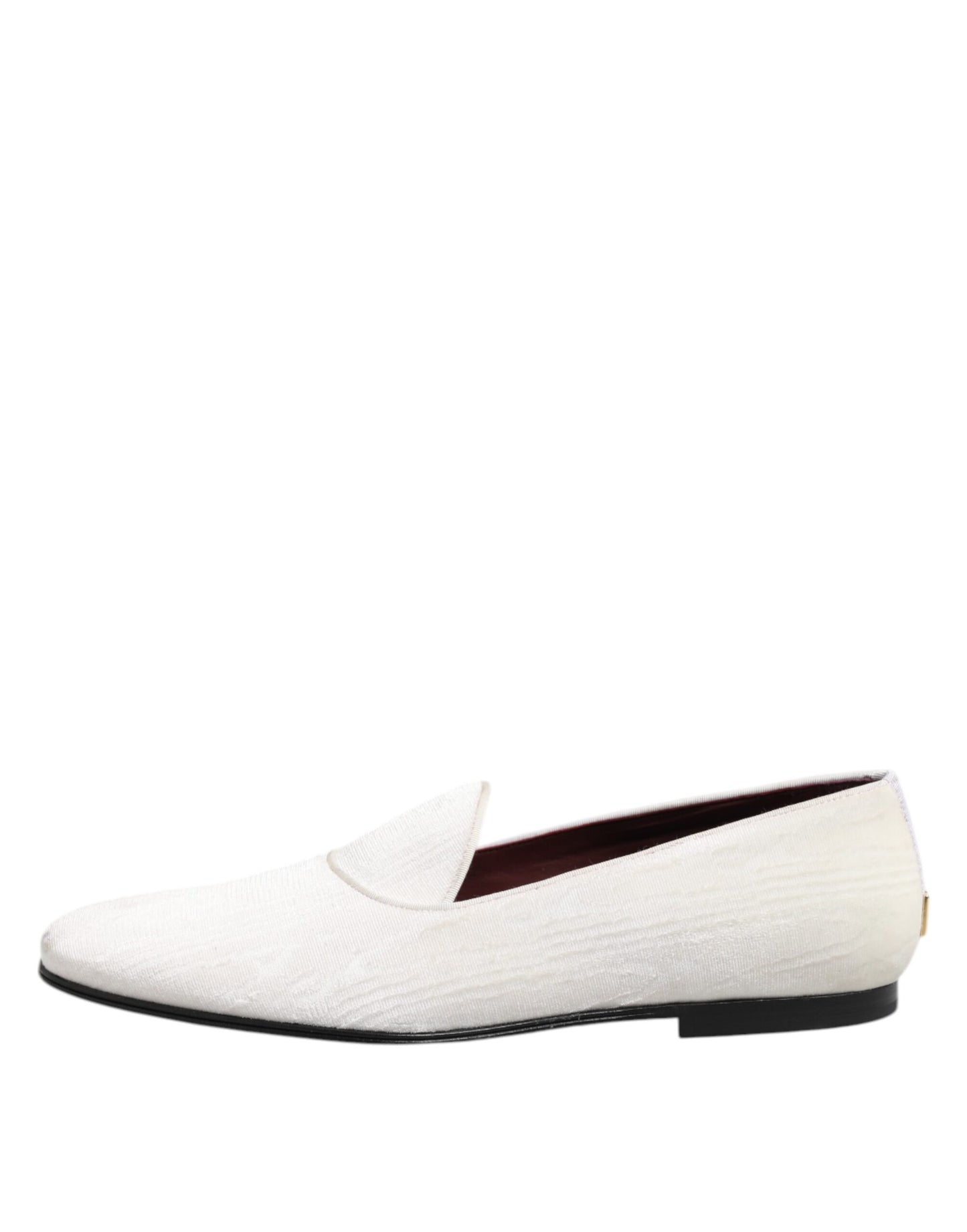 Dolce & Gabbana White Jacquard Men Slip On Men Loafers Shoes