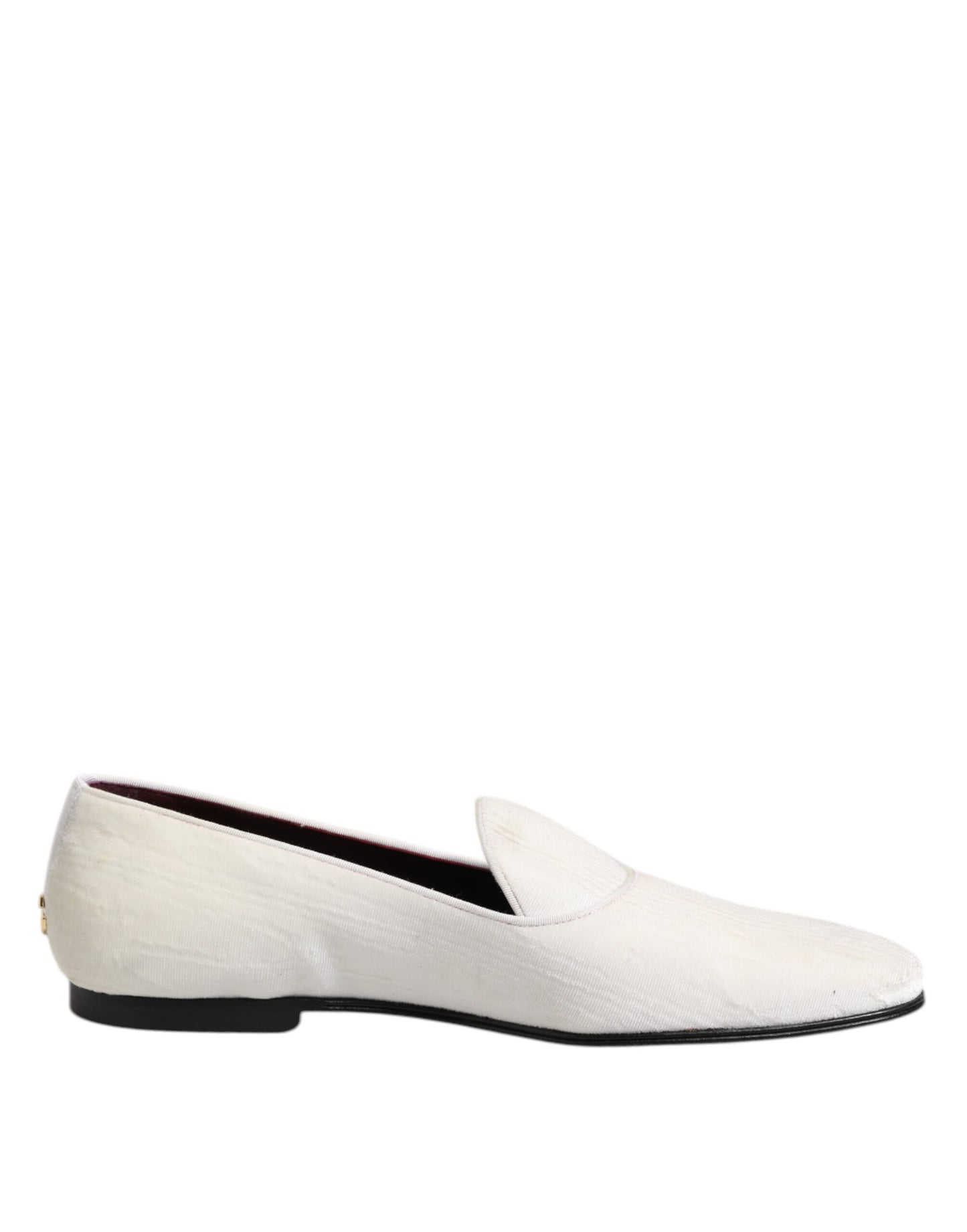 Dolce & Gabbana White Jacquard Men Slip On Men Loafers Shoes