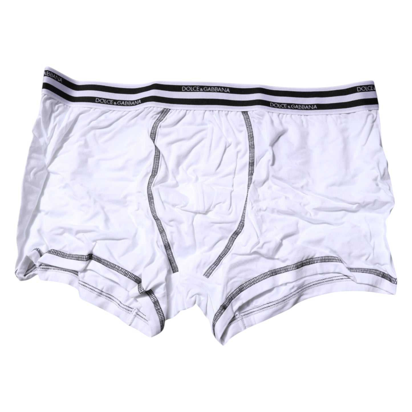 Dolce & Gabbana White Cotton Stretch Regular Boxer Underwear