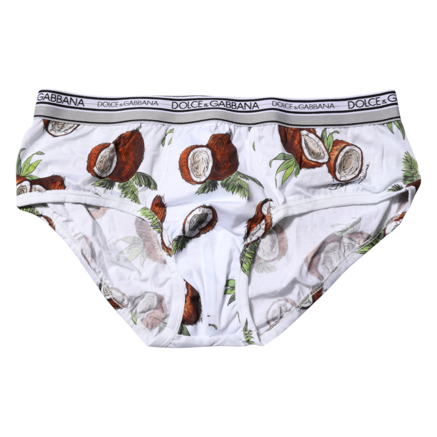 Dolce & Gabbana White Coconut Printed Regular Brief Underwear