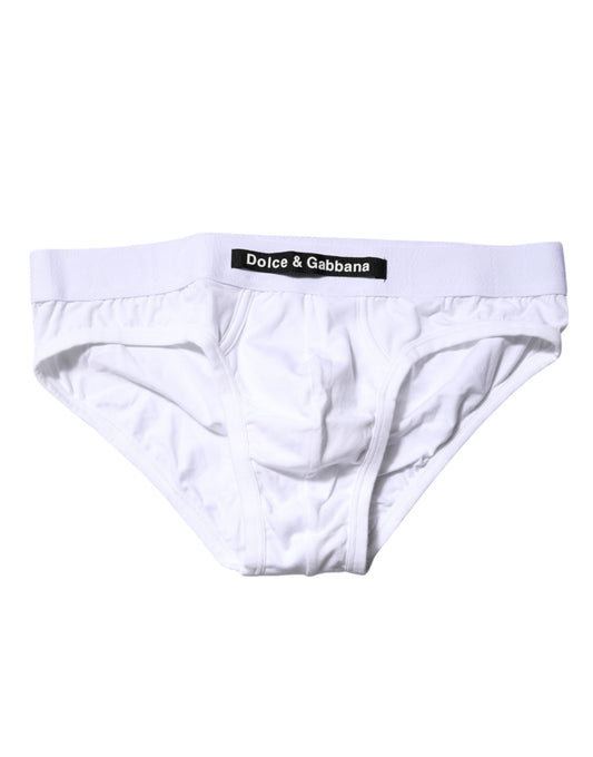 Dolce & Gabbana White Cotton Stretch Regular Brief Underwear