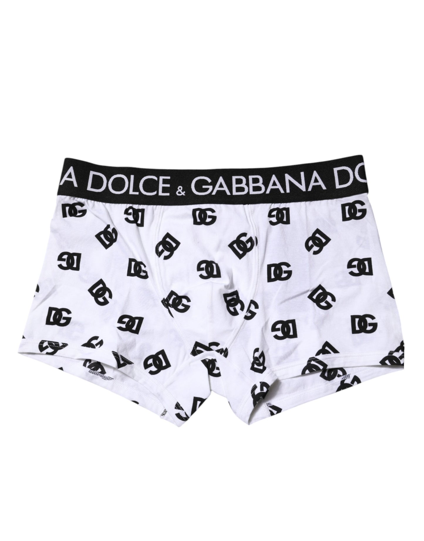 Dolce & Gabbana White Logo Waist Regular Boxer Brief Underwear