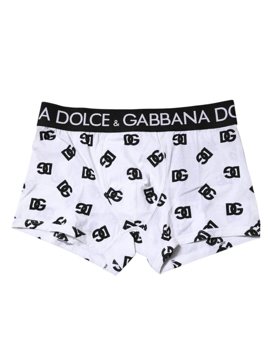 Dolce & Gabbana White Logo Waist Regular Boxer Brief Underwear