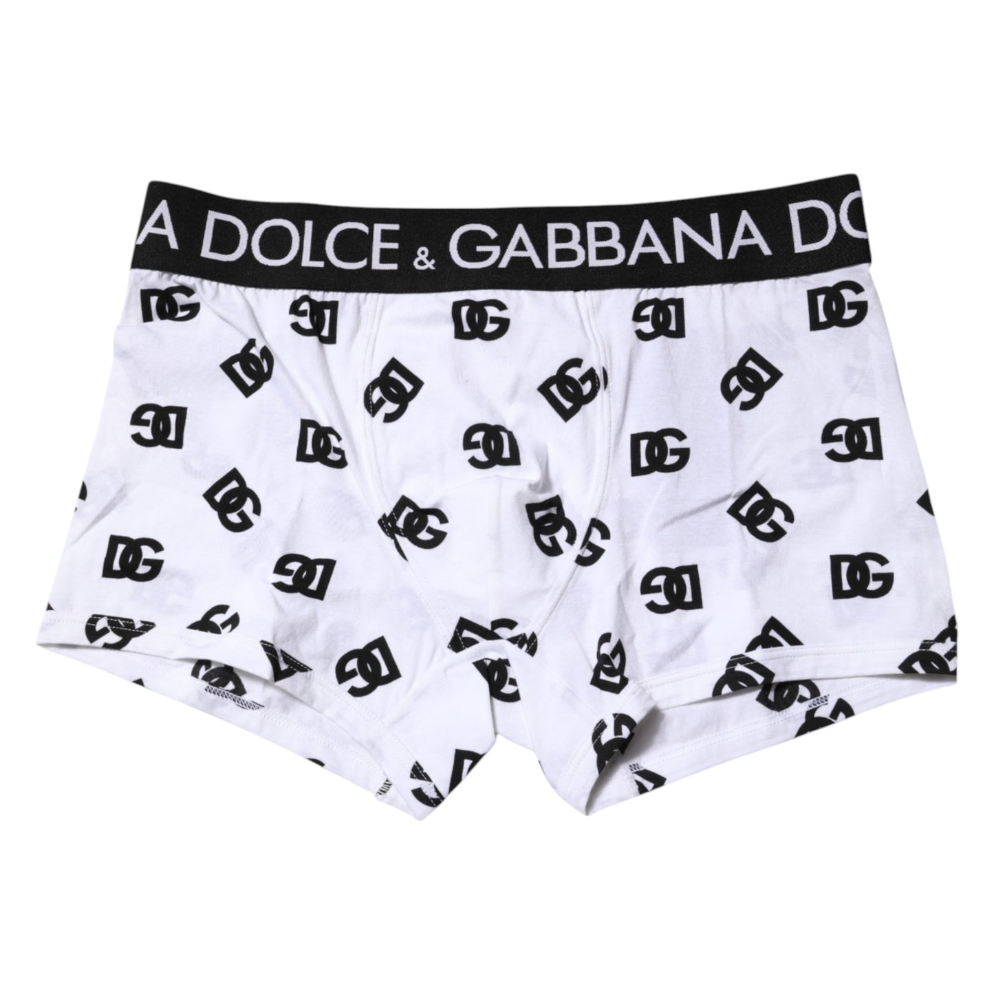 Dolce & Gabbana White Logo Waist Regular Boxer Brief Underwear