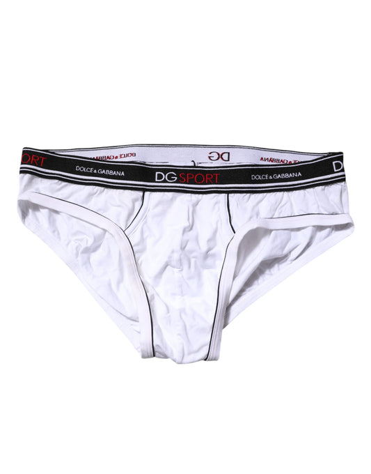 Dolce & Gabbana White Cotton Stretch Regular Brief Underwear
