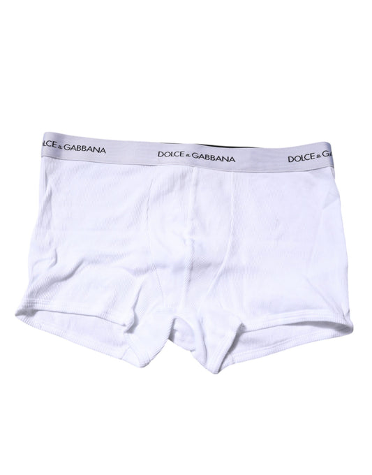 Dolce & Gabbana White Logo Waist Regular Boxer Brief Underwear