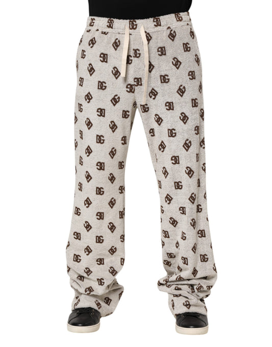 Dolce & Gabbana White Logo Print Jogger Men Sweatpants Pants