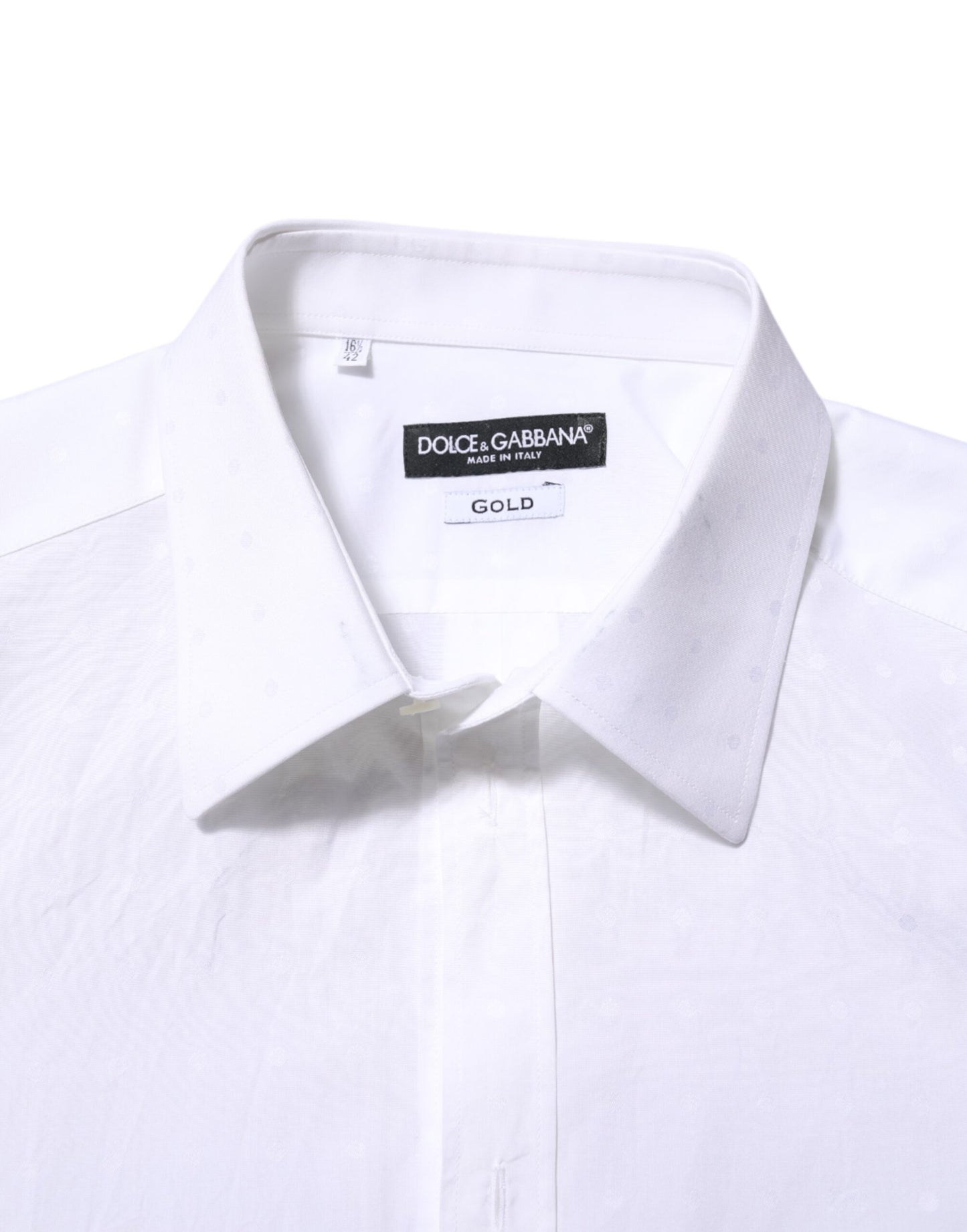 Dolce & Gabbana White Cotton GOLD Dress Formal Shirt