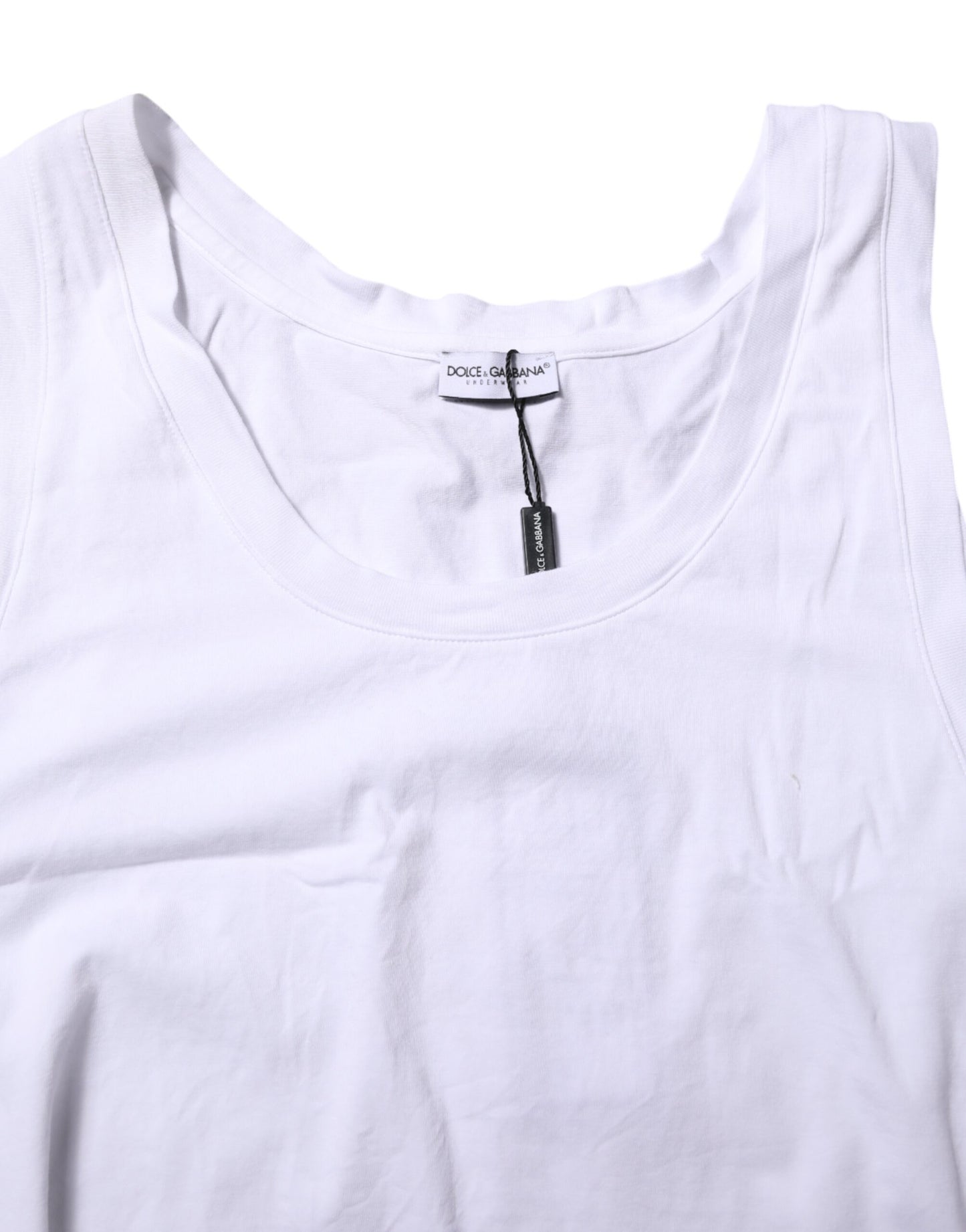 Dolce & Gabbana White Cotton Sleeveless Underwear Tank T-shirt