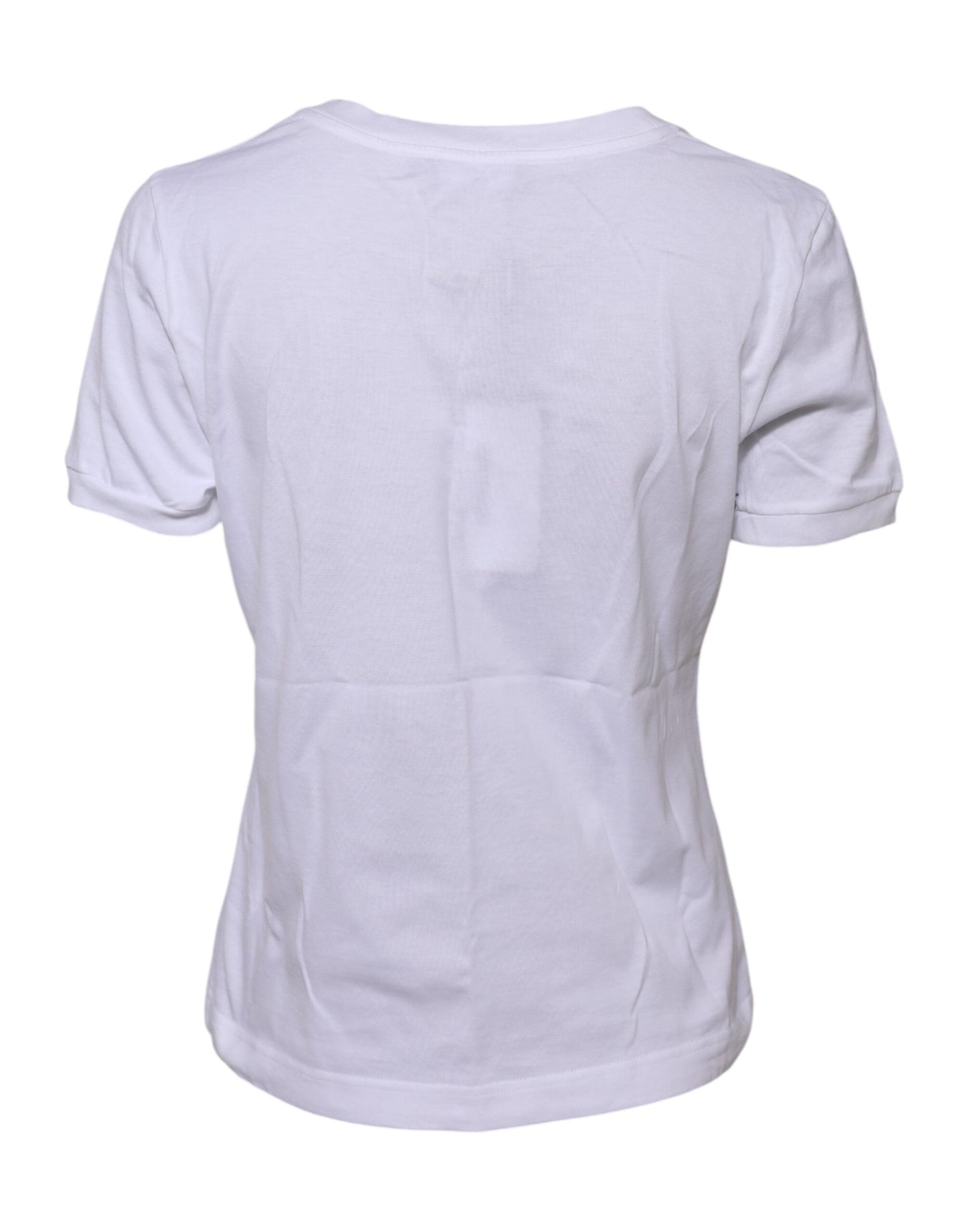 Dolce & Gabbana White Cotton Round Neck Short Sleeves T-shirt