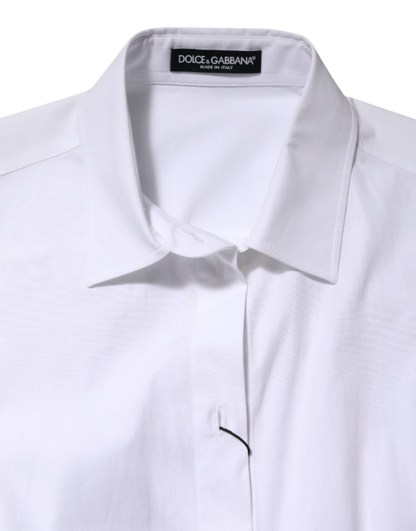 Dolce & Gabbana White Cotton Long Sleeves Collared Shirt Top