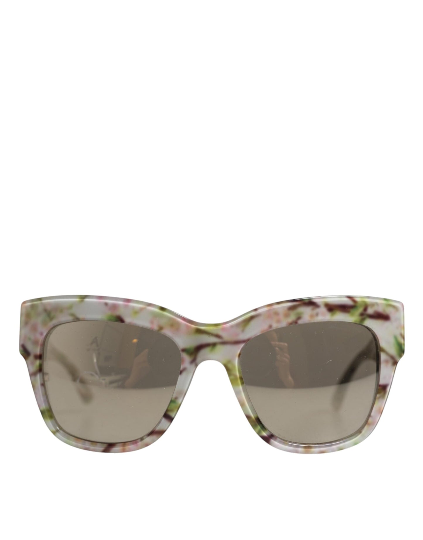 Dolce & Gabbana White DG4231F Floral Acetate Rectangle Shades Sunglasses