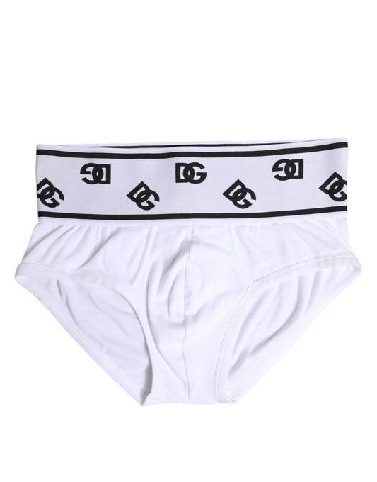 Dolce & Gabbana White Cotton Stretch Regular Brief Underwear