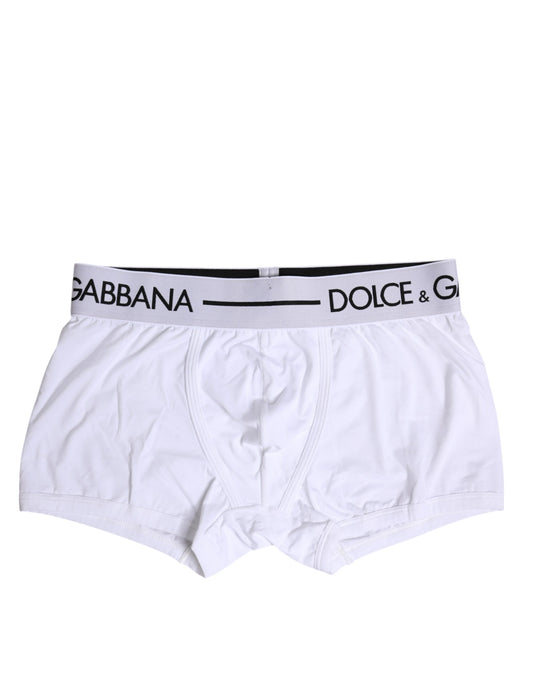 Dolce & Gabbana White Cotton Stretch Regular Boxer Underwear
