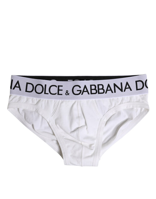 Dolce & Gabbana White Cotton Stretch Regular Brief Underwear