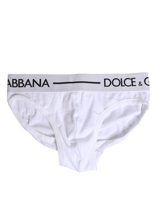 Dolce & Gabbana White Cotton Stretch Regular Brief Underwear