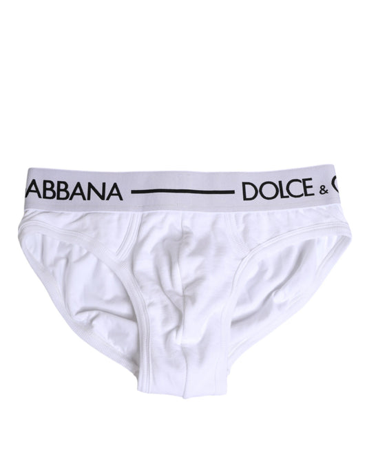 Dolce & Gabbana White Cotton Stretch Regular Brief Underwear