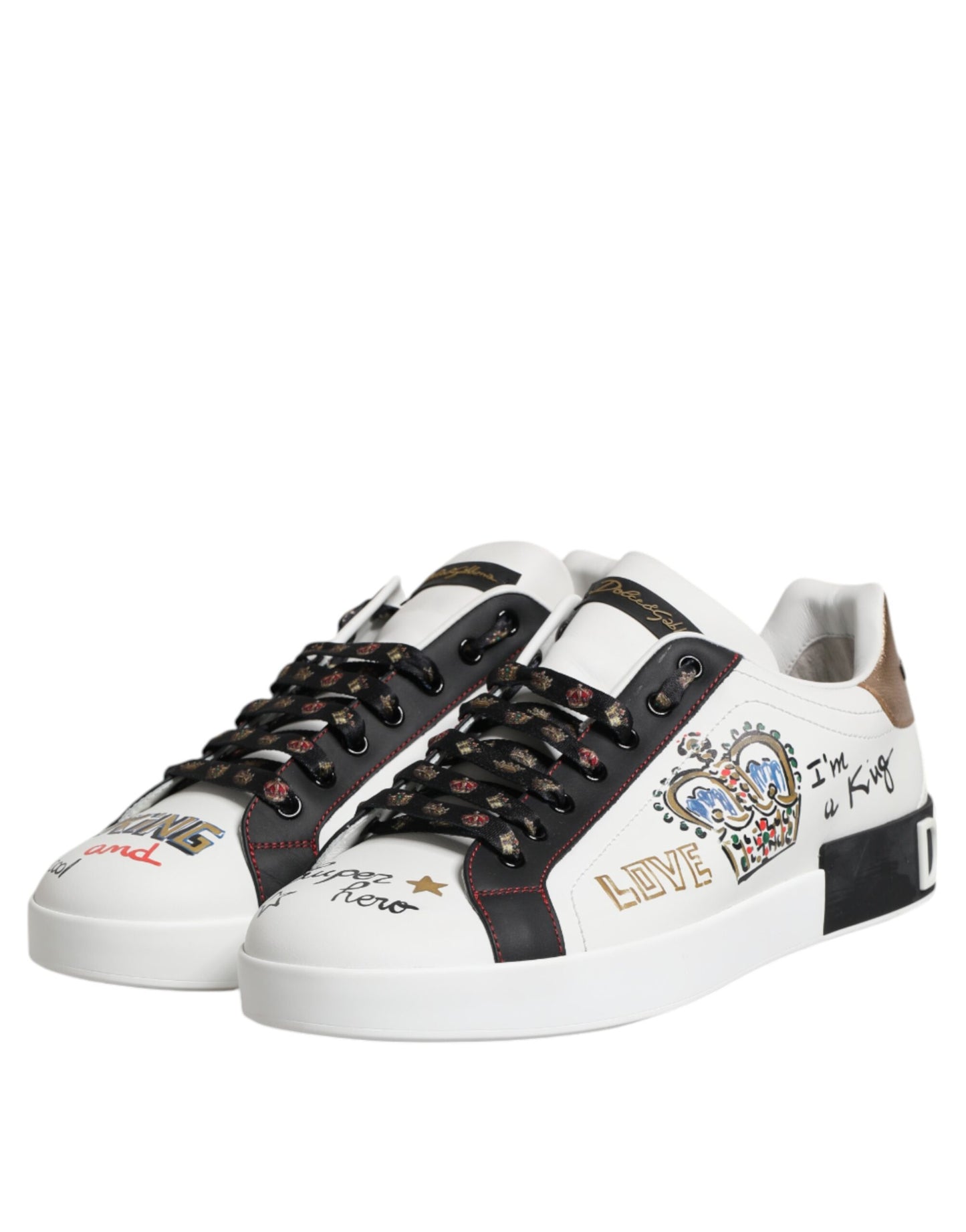 Dolce & Gabbana White Portofino Crown Men Sneakers Shoes