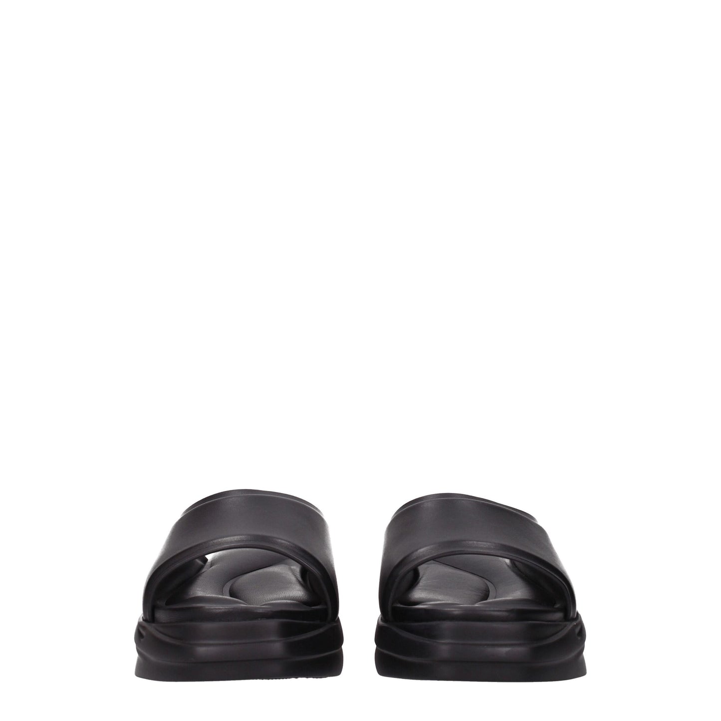 Alyx Black Leather Slippers Sandals