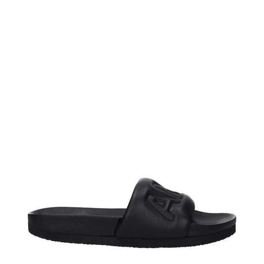 Ambush Black Leather Slippers Sandals