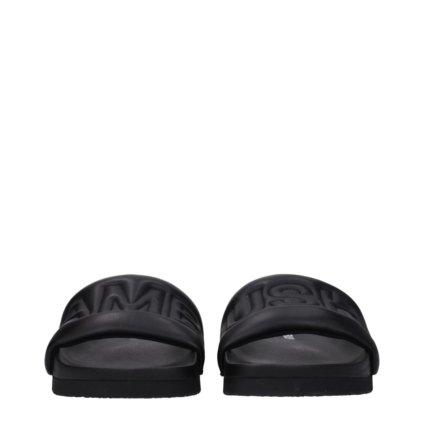 Ambush Black Leather Slippers Sandals