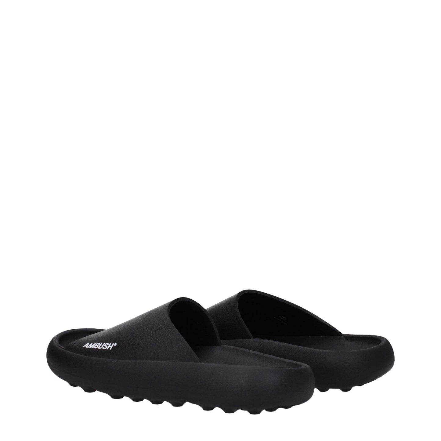Ambush Black Cotton Slippers Sandals