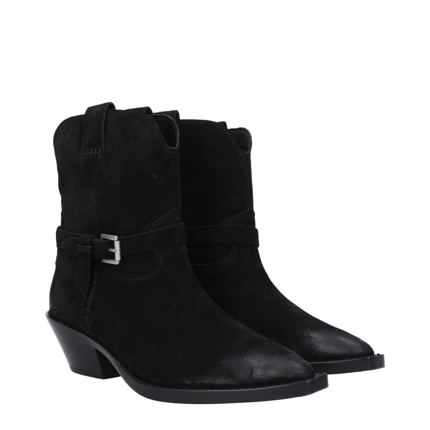 ASH Black Leather Ankle Boots