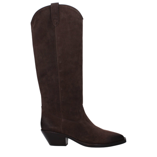 ASH Brown Leather Ankle Boots