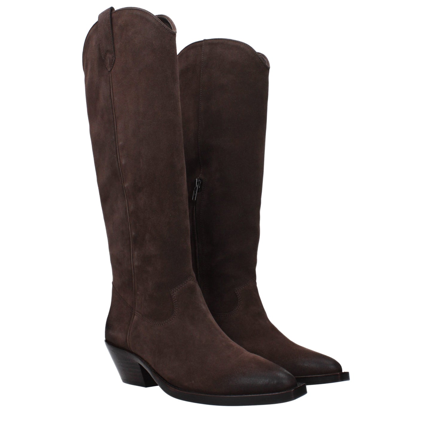 ASH Brown Leather Ankle Boots