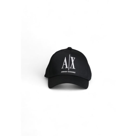 Armani Exchange Black Cotton Caps Baseball Hat