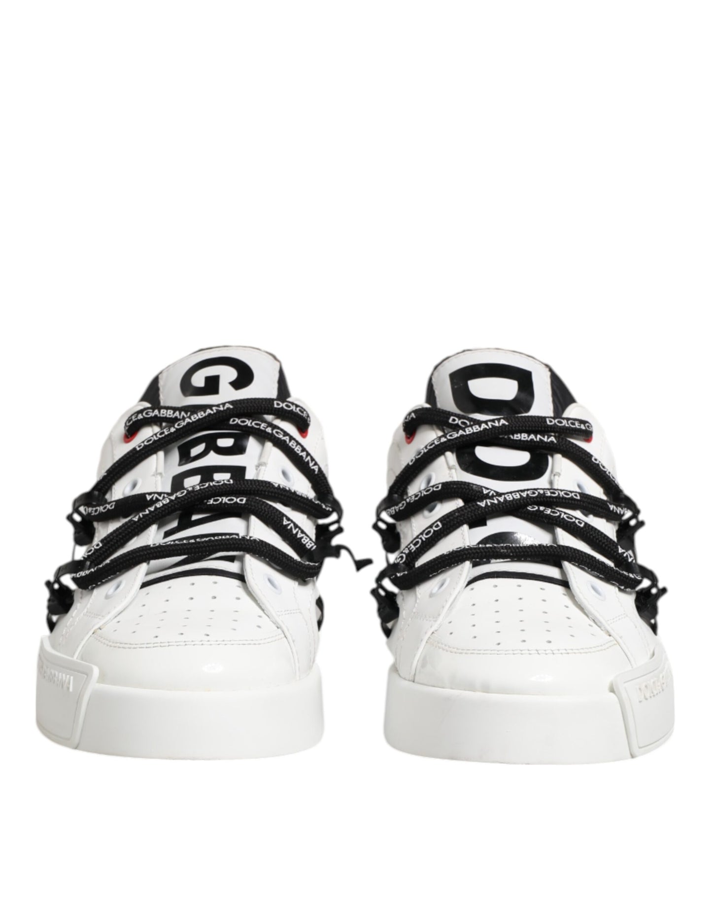 Dolce & Gabbana White Leather Lace Up Men Sneakers Shoes
