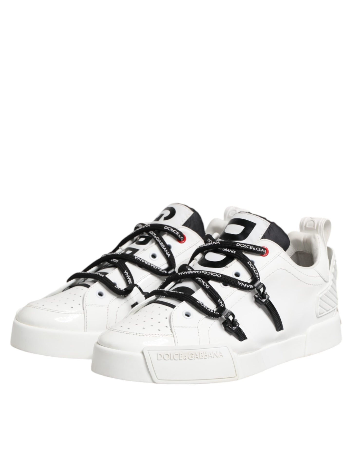 Dolce & Gabbana White Leather Lace Up Men Sneakers Shoes